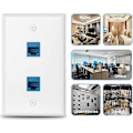 Miniatyrbilde 3 av 5: 2-pakning 1 Port Ethernet Veggplate, RJ45 Cat6 Hunn til Hunn Jack Inline Kobling Frontplater, 1-Po