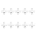 10 st 6-vägs rördelar PVC-plast rörhörnkoppling 20 mm innerdiameter vit