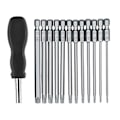 Miniatyrbild 1 av 5: 13-delad 100 mm Torx lång skruvmejselbitssats, magnetisk Torx bitssats T6-T40, 1/4 tum sexkantig elektrisk skruvmejsel