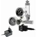 Akvarium CO2-regulator med 12V-adapter, tryckreducerare för akvarium, dubbla tryckmätare inklusive bubbelräknare och backventil, W21.8-gränssnitt