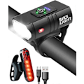 Pikkukuva 1 / 5: Pyörävalo, USB-ladattava polkupyörän etuvalo 2000 lumenia erittäin kirkas polkupyörän etuvalo IPX5 vedenkestävä pyöräilyvalo, 6+4 tilaa USB-ladattava pyörä