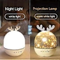 Miniatyrbillede 5 af 5: Piao Baby Projektor Natlampe, Led Børnenatlampe Musikalsk Lyslampe 360° Rotation, 8 Sange, 6 Projektionsfilm, Stjerneprojektorlampe Til Soveværelse