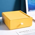 Desktop Storage Box with Drawer Design, Strong Bearing Capacity, Stackable Desktop Organizer for Stationery, Yellow