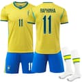 VM 2026 Brasil Hjemmefotballdrakt+shorts+sokker Nr. 11 Raphinha 22