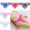 Miniatyrbild 10 av 10: Sexiga spetsar G-string blommor underbyxor ihåliga remmar SVART black