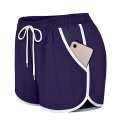 Miniatyrbild 1 av 4: Mordely Women's Double Layer Drawstring Elastic Waist Athletic Shorts with Pockets Purple M