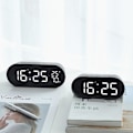 Miniatyrbild 4 av 5: 2023 Led Temperature And Humidity Display Creative Alarm Clock, Silent Night Light Electronic Clock, Home Clock, Student Desk Clock - Black