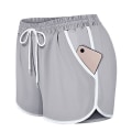 Miniatyrbild 1 av 4: Mordely Women's Double Layer Drawstring Elastic Waist Athletic Shorts with Pockets,- Gray 4XL