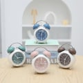 Miniatyrbild 3 av 5: [non-ticking 4&quot; Twin Bell Alarm Clock - Metal Frame 3d Dial With Backlight Function - Desk Table Clock For Home & Office - Green