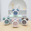 Miniatyrbild 2 av 4: 2023 [non-ticking 4&quot; Twin Bell Alarm Clock - Metal Frame 3d Dial With Backlight Function - Desk Table Clock For Home & Office - Coffee Color
