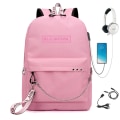 Miniatyrbild 6 av 7: Mordely Blackpink USB laddningsryggsäck multifunktionsryggsäck