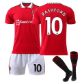 Miniatyrbild 1 av 2: Mordely 2023 Nya Red Devils Manchester Jersey Kits Vuxen fotbollsdräkt RASHFORD 10 XL (180-190cm)
