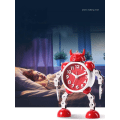 Miniatyrbild 2 av 4: Non-ticking Robot Alarm Clock Stainless Metal Wake-up Clock With Flashing Eye Lights And Hand Clip (ruby Red)