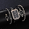 Miniatyrbild 2 av 2: Mordely 5 st Set Klockor Square Green Dial Läderarmband Klockor Set