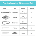 Miniatyrbild 4 av 5: Shade Sail Fixing Kit, Stainless Steel Sun Shade Sail Fixing Kit For Triangle And Square, Rectangle, Sun Shade Sail Fixing Accessories