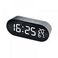 Miniatyrbild 1 av 5: 2023 Led Temperature And Humidity Display Creative Alarm Clock, Silent Night Light Electronic Clock, Home Clock, Student Desk Clock - Black