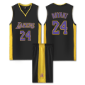 Miniatyrbild 1 av 2: Mordely #24 Kobe Bryant Baskettröja Set Lakers Uniform för Barn Vuxna - Svart Gul 26 (140-150CM)