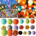Miniatyrbild 5 av 10: Mordely 5 st kinesiska papper lykta papper Pom Poms 9
