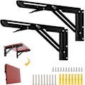 Miniatyrbild 1 av 5: Mordely Wall Mounted Folding Bracket Set Of 2 Foldable Shelf Support Folding Shelf Brackets With Screws Folding Shelf Hinge For Diy Bench