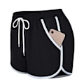 Miniatyrbild 1 av 4: Women's Double Layer Drawstring Elastic Waist Athletic Shorts with Pockets,- Black 4XL