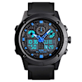 Miniatyrbild 2 av 5: Mordely Large Display Dual Time Digital And Analog Watch Stopwatch Alarm Light Rubber Strap