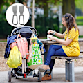 Miniatyrbild 2 av 3: Stroller Hooks Strap, Clip Or Hang A Diaper Bag To Your Pram Or Buggy Grey