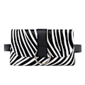 Miniatyrbild 1 av 10: Mordely Dam Bältesväska Flik Läder Fanny Pack ZEBRA MÖNSTER-SVART Zebra Pattern-Black