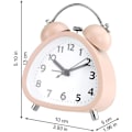 Miniatyrbild 5 av 5: Mordely 3 Small Triangle Analog Twin Bell Alarm Clock For Bedroom Teen, Cute Alarm Clock For Kids, With Backlight And Loud Alarm Clock