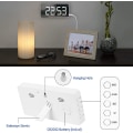 Miniatyrbild 3 av 5: Mordely Digital Alarm Clock Large Mirrored Led Clock Snooze Function Dimming Mode Beside Clock For Bedroom Decor -white