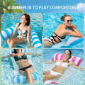 Miniatyrbild 3 av 3: Mordely 1 Pack Uppblåsbar Pool Floats Hängmatta Storlek Vatten Hängmatta Solstol Green+Royal Blue