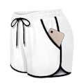 Miniatyrbild 1 av 4: Mordely Women's Double Layer Drawstring Elastic Waist Athletic Shorts with Pockets,- White XXL