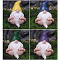 Miniatyrbild 7 av 10: Mordely Miniatyr Gnome Figurines Big Feet Dwarfs Statue BLÅ blue