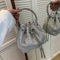 Miniatyrbild 8 av 9: Mordely Rhinestone Evening Bag Sparkly Diamond Silver Clutch Handväskor