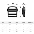 Miniatyrbild 2 av 10: Mordely Webbing Strap Spänne Slider Fastener 25MM 25mm
