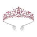 Miniatyrbild 1 av 10: Mordely Crystal Rhinestone Crown Coiffure Crown Tiara ROSA Pink
