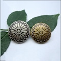 Miniatyrbild 1 av 2: Metallskaftknappar Blomma metallknappar Antik metallskaft