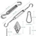 Miniatyrbild 2 av 5: Shade Sail Fixing Kit, Stainless Steel Sun Shade Sail Fixing Kit For Triangle And Square, Rectangle, Sun Shade Sail Fixing Accessories