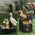 Miniatyrbild 6 av 10: Mordely Resin Ducks Feature Fountain SQUIRREL power med ljus solar power with light
