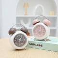 Miniatyrbild 4 av 5: [non-ticking 4&quot; Twin Bell Alarm Clock - Metal Frame 3d Dial With Backlight Function - Desk Table Clock For Home & Office - Green