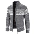 Miniatyrbild 3 av 4: Mordely Vinter varm cardigan för män Snowflake önster Tröja M Dark gray
