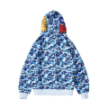 Miniatyrbild 2 av 5: Mordely Bape hoodie Shark Mouth Ape Camo Print Cotton Full Zip Jacket fo W blå XL