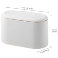 Miniatyrbild 2 av 5: Mordely Press Lid Rubbish Dustbin Push Trash Can Table White Trash Can Mini Counter Top Trash Can Small Tabletop Trash Can For Kitchen