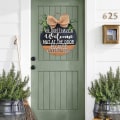 Miniatyrbild 4 av 5: 2023 Hanging Sign With Lanyard 3d Letter Print Wooden 30cm Funny Words Welcome Front Door Wreath Pendant Home Decor