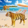 Miniatyrbild 8 av 10: Mordely Simulering Djur Uppblåsbar ballong Modell ZEBRA ZEBRA Zebra