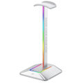 Miniatyrbillede 1 af 3: Støtte til headset - FRAGON - Watchtower 2U - RGB bagbelysning - USB-C og USB-A porte - Skridsikker base Vit