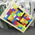 Pikkukuva 3 / 3: Puinen Block Puzzle Brain Teaser Lelu Tangram Puzzle Värikäs 3D venäläinen rakennuspalikkapeli