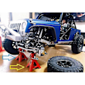 Miniatyrbillede 3 af 5: 4 stk. Metal Højden Justerbar 6 Tons Jack Reparationsstativ til 1/10 RC Crawler Bil Axial Scx10 90046 Trax-yuyu Red