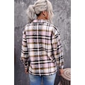 Miniatyrbillede 4 af 5: Ternet skjortejakke til kvinder - Langærmet flannelskjorte med knapper C-pink XL