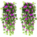 Miniatyrbillede 1 af 5: 2 stk. Kunstig Wisteria Vinstok Kunstige Blomster Falske Blomster Hængende Plante Væg Hjem Balkon Kurv Dekoration til Hjemmeindretning 90cm (Lilla-Grøn Blomst)