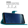 Miniatyrbillede 5 af 5: S8 Cover Case - Med blomstermønster og standfunktion og slot FLORAL BLUE Galaxy S8